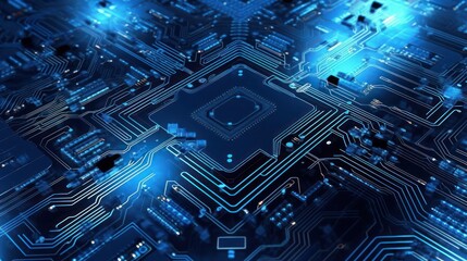 Blue circuit board high technology 4K HQ