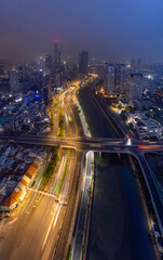 Wall Mural - Sunrise on Saigon riverside, Ho Chi Minh City, Vietnam. 