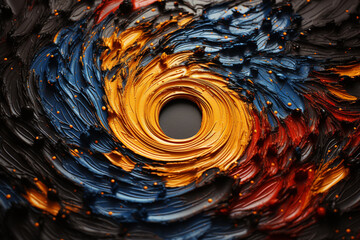Aufkleber - A digital rendering of a fingerprint with an intricate, geometric design in rainbow hues, evoking a sense of complexity and technology. Generative AI technology.