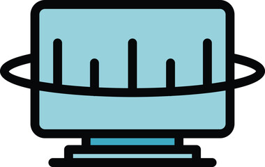 Poster - Pc antivirus icon outline vector. Data safety. Website privacy color flat
