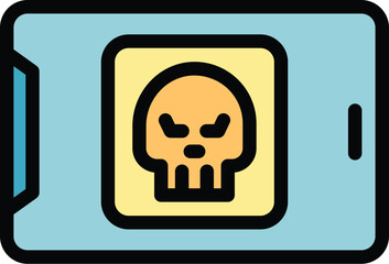 Poster - Tablet antivirus icon outline vector. Website privacy. Secure password color flat