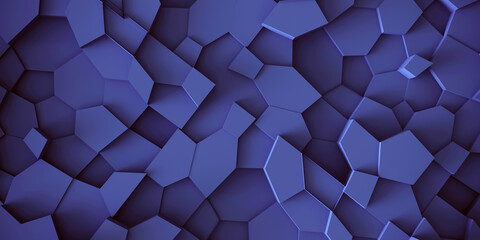 Leinwandbilder - Background from polygons of different shapes and different heights. 3d render