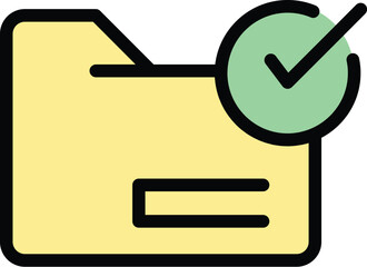 Poster - Secured folder icon outline vector. Data secure. Safety privacy color flat