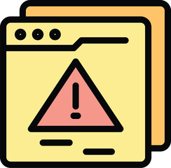 Poster - Login alert icon outline vector. Data secure. Safety password color flat