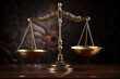 Scales of Justice Weighing Evidence on a Balancing Beam