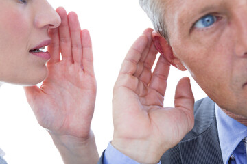 Poster - Digital png photo of caucasian business colleagues on transparent background
