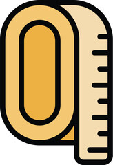 Poster - measurement tape icon outline vector. gym equipment. fitness training color flat