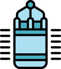 Poster - punch bag icon outline vector. gym equipment. sport cardio color flat