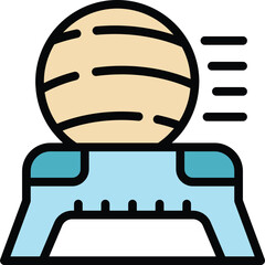 Poster - fitness ball icon outline vector. cardio equipment. workout training color flat