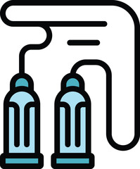 Poster - jump rope icon outline vector. gym equipment. sport exercise color flat