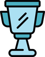 Poster - sport cup icon outline vector. gym equipment. workout training color flat