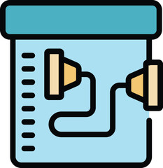 Poster - fitness equipment icon outline vector. gym exercise. workout training color flat
