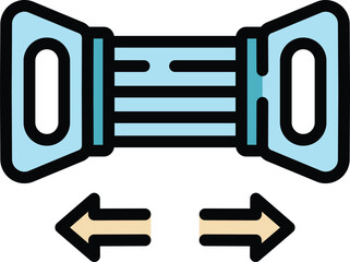 Poster - stretch equipment icon outline vector. sport gym. workout training color flat