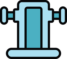 Canvas Print - Gym lifting icon outline vector. Exercise equipment. Sport training color flat