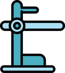 Poster - gym muscle equipment icon outline vector. training workout. cardio weight color flat