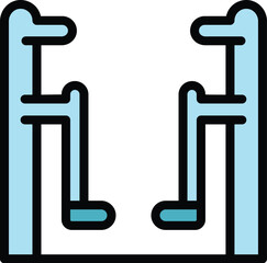 Poster - leg gym equipment icon outline vector. fitness workout. sport cardio color flat