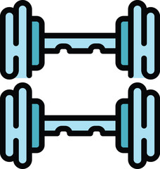 Poster - gym barbell rack icon outline vector. sport weight. healthy athlete color flat