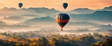 Hot Air Balloon Over Region Country