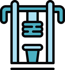 Poster - weight gym icon outline vector. fitness equipment. sport cardio color flat