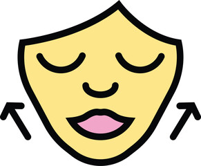Sticker - Face skin massage icon outline vector. Skincare beauty. Facial treatment color flat
