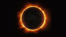 Solar Eclipse Is An Astronomical Phenomenon. Realistic Illustration Of A Solar Eclipse. The Moon Covers The Sun. Generative Ai.