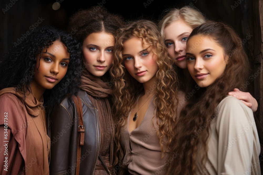 Models Clothes All Races A diverse group of beautiful women with natural beauty and glowing ...