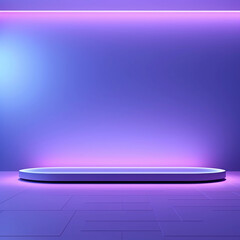 Abstract luxury background, Minimalistic purple architectural background with podium, Modern design  template for poster, cover, branding, product showcase, AI Generated.