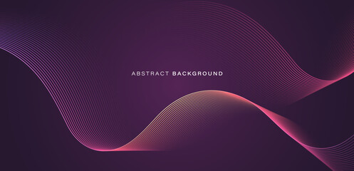 Wall Mural - Abstract glowing wave lines background. Dynamic wave pattern. Modern gradient wavy lines. Futuristic technology concept. Suit for poster, banner, brochure, cover, website, flyer. Vector illustration