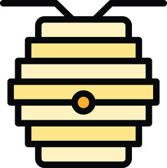 Sticker - Tree bee hive icon outline vector. Honey nectar. Food comb color flat