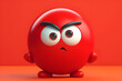 red smiley angry, 3d picture.