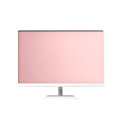 Poster - White screen isolated front mock up of thin frame monitor