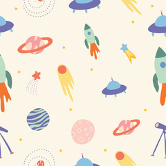  cute pattern of space elements