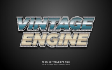 Fototapete - Vintage engine 3D text style effect