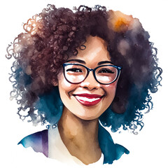 Wall Mural - Portrait of a beautiful young woman with afro hairstyle.