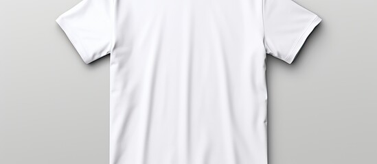 Sticker - Front view of a blank white T shirt used as a design template and isolated on a white background