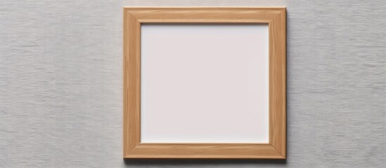 Leinwandbilder - Empty horizontal picture frame mockup on white wall single wood frame template