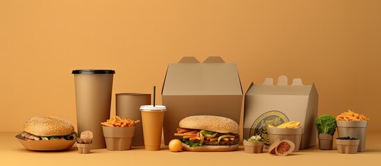 Poster - Eco friendly paper containers for nutritious fast food and beverages