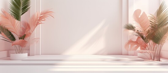 Leinwandbilder - Empty room with shadows and copy space for product presentation summer concert backdrop