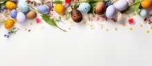 White Background With Spring Flowers Quail Eggs And Copy Space Easter And Springtime Theme From Top View G 2 1 1.png