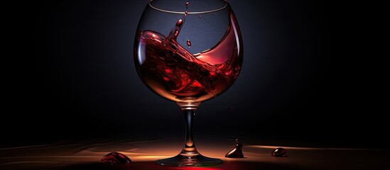 Aufkleber - Glass holding red wine