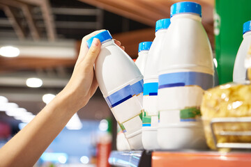 Poster - Woman shopping milk