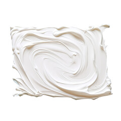 Canvas Print - White cream on transparent background Paint smear Plasticine