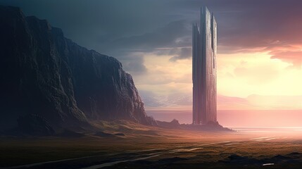 huge science fiction monolith