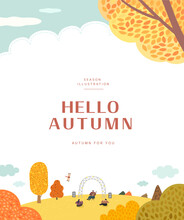 Autumn Sentimental Frame Illustration. Web-Banner
