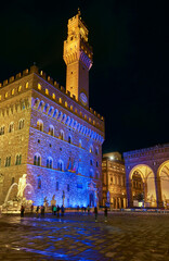 Wall Mural - Piazza Della Signoria at night. Florence