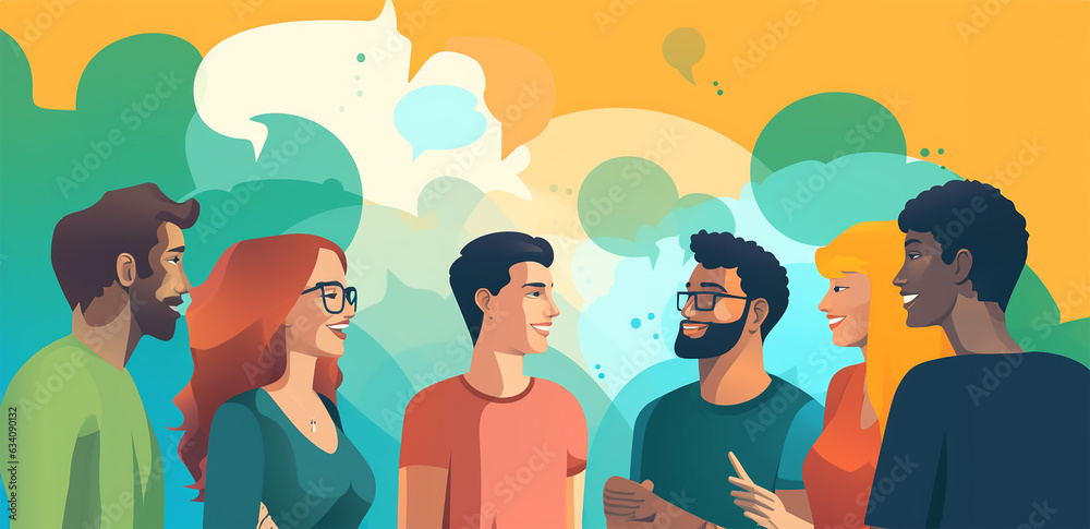 Commuinication Images Engaging communication illustration, Illustration of people speaking ...