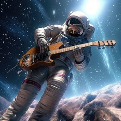 astronaut mit gitarre