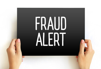 Fototapete - Fraud Alert text on card, concept background
