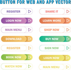 Wall Mural - cta web button collection