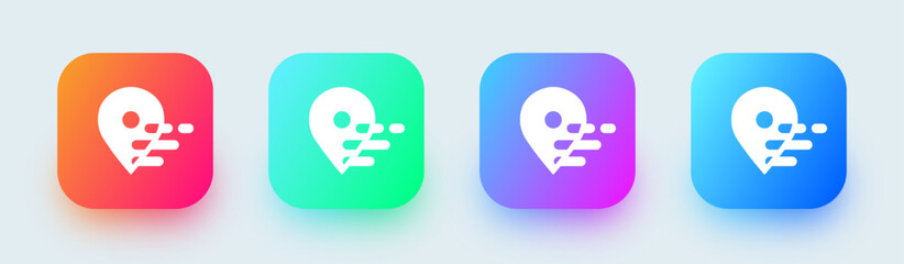 Poster - Location solid icon in square gradient colors. Pin pointer signs vector illustration.